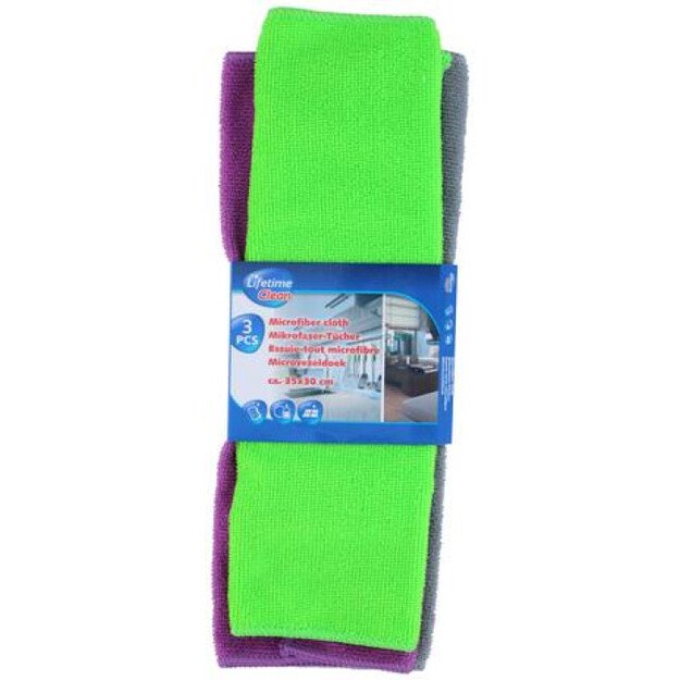 Lifetime Clean mikropluošto šluosčių rinkinys, 3 vnt., 35x30 cm, 871125212309