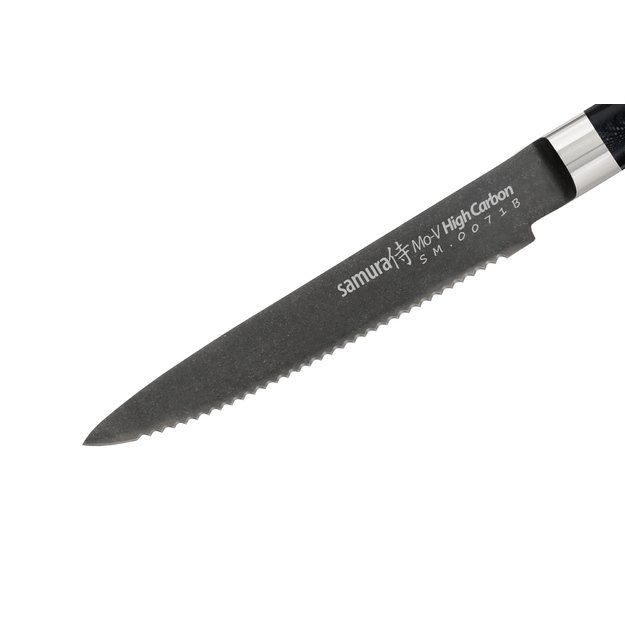 Samura MO-V Stonewash pomidorų peilis 120 mm – profesionalus, ilgalaikis, ergonomiškas pjaustymas 
