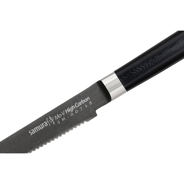 Samura MO-V Stonewash pomidorų peilis 120 mm – profesionalus, ilgalaikis, ergonomiškas pjaustymas 