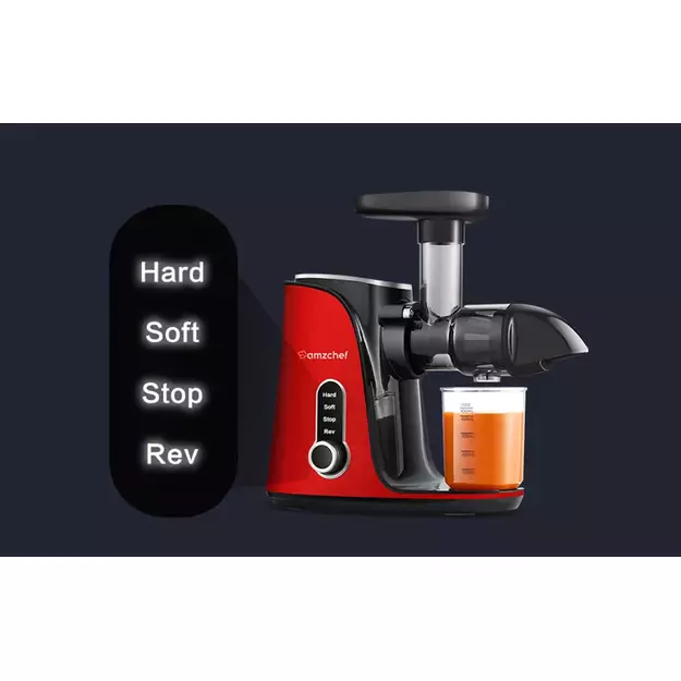 AMZCHEF lėtaeigė sulčiaspaudė 4in1, raudona, GM3001-RD 4