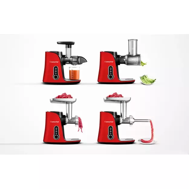 AMZCHEF lėtaeigė sulčiaspaudė 4in1, raudona, GM3001-RD 3