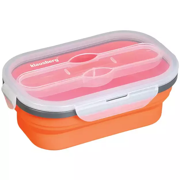 Pietų dėžutė iš silikono, 800 ml, oranžinė, Klausberg KB-7022