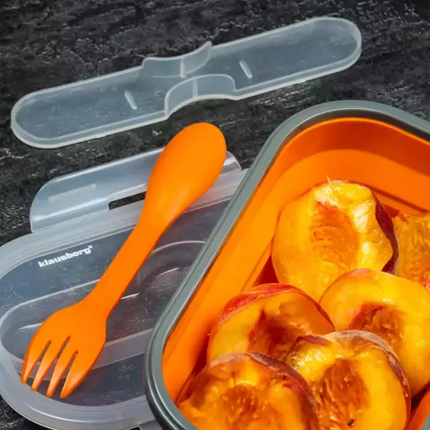 Pietų dėžutė iš silikono, 800 ml, oranžinė, Klausberg KB-7022 2