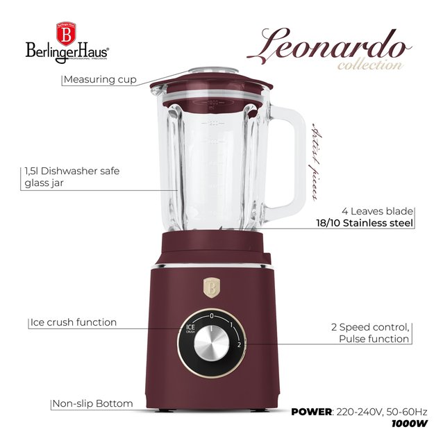 Stacionarus trintuvas 1,5 L Berlinger Haus Leonardo BH-9494