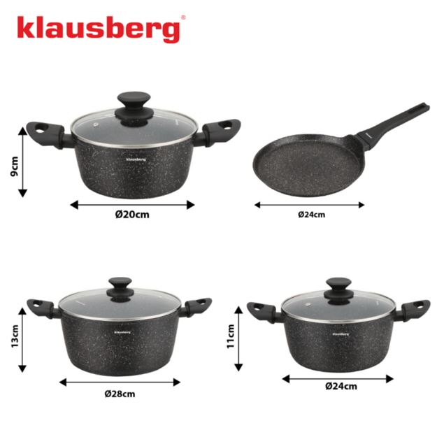 Puodų rinkinys su blynų keptuve 7 dalių Klausberg KB-7962 4