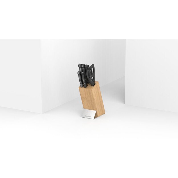 BergHOFF 7 dalių peilių blokas - Pica serija su bambukiniu stovu ir ranka galąstais nerūdijančio plieno a&scaron;menimis 
