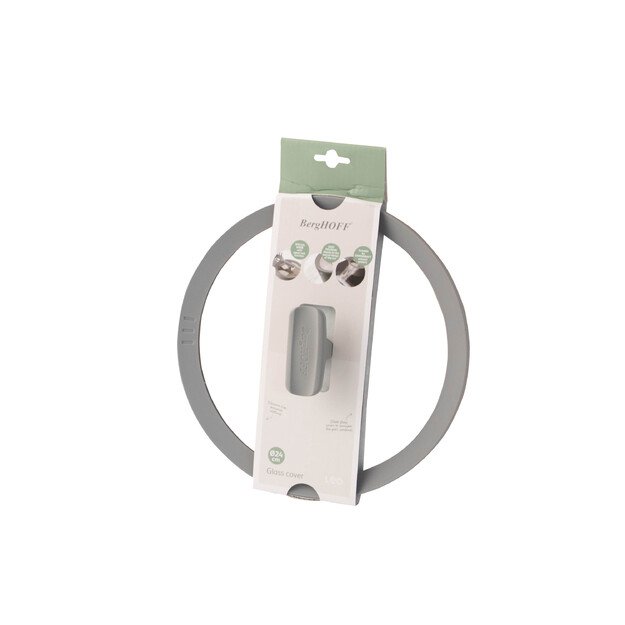 BergHOFF 24 cm stiklinis dangtis - Balance Moonmist su nupylimo anga, tylaus uždarymo kraštu ir šaukšto laikikliu 