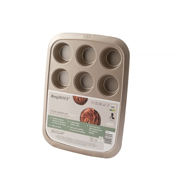 BergHOFF 12 formelių keksiukų forma - Balance serija su anglinio plieno korpusu ir nepridegančia danga lengvam išėmimui 