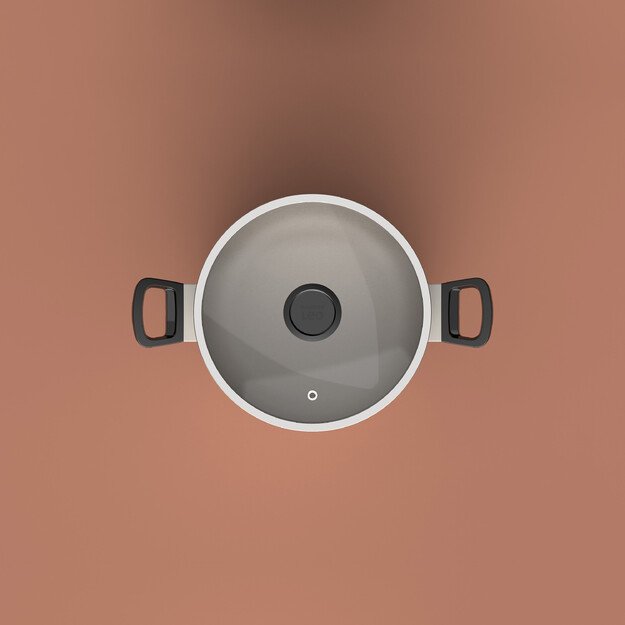 BergHOFF 24 cm puodas - Glints Spirit serija su stikliniu dangčiu ir sveika nepridegančia danga 