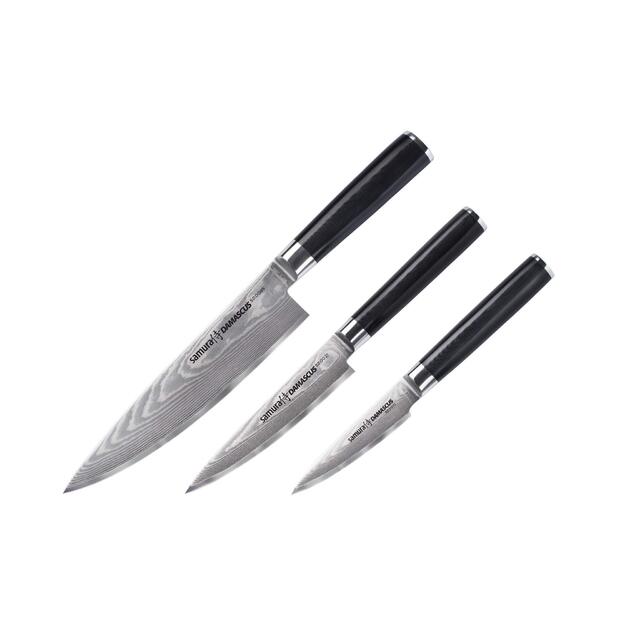 Samura Damascus Professional Japanese Kitchen Set von drei Messern 