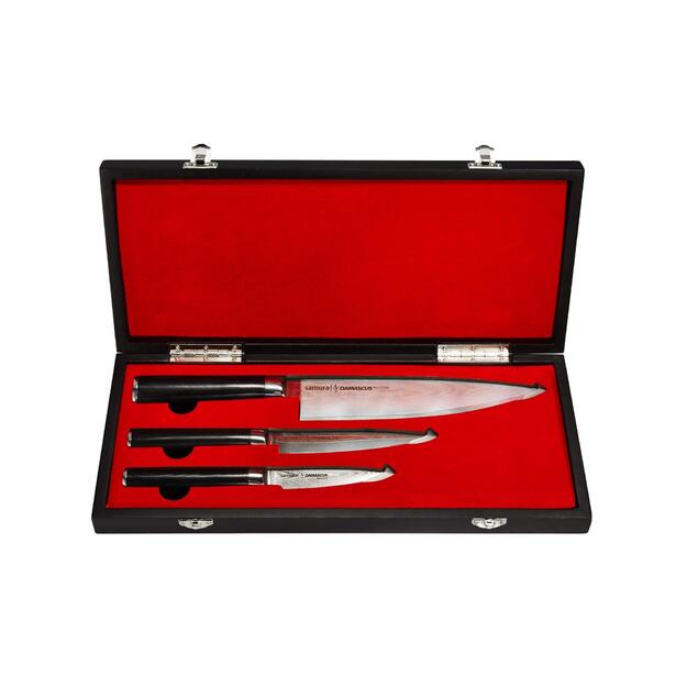 Samura Damascus Professional Japanese Kitchen Set von drei Messern 