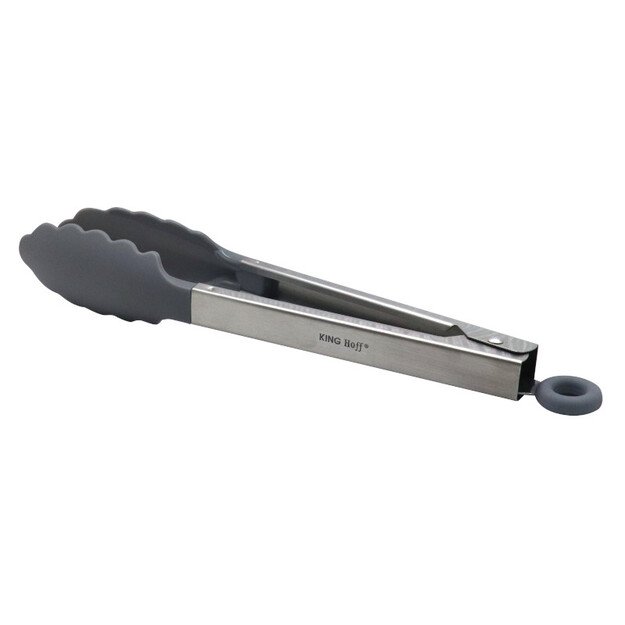 KINGHoff nerūdijančio plieno ir nailono virtuvinės žnyplės, 26,5 cm, pilkos, KH-1741