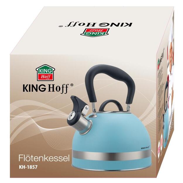 KINGHoff nerūdijančio plieno arbatinukas su švilpuku 1.8 l, mėlynas, KH-1857 3