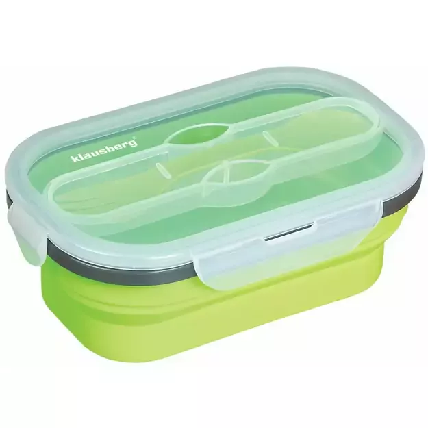 Pietų dėžutė iš silikono, 800 ml, žalia, Klausberg KB-7022
