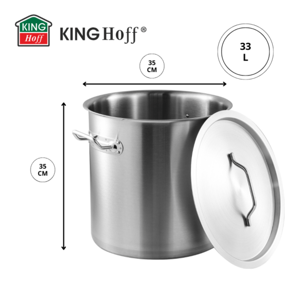 KINGHoff nerūdijančio plieno katilas Ø35 cm, 33 l, KH-1964 3