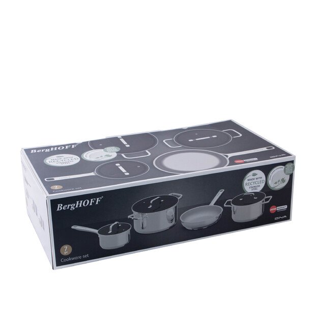 BergHOFF 6 dalių puodų rinkinys - Helix serija su dangčiais, tro&scaron;kintuvais ir keptuve, tinkamas indukcijai ir orkaitei 
