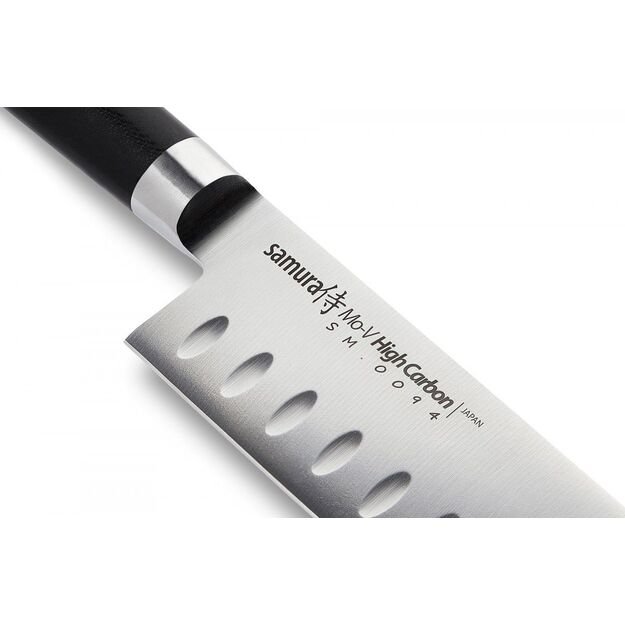 Samura MO-V 7  Santoku Knife - Hollow Ground Japanese Steel Kitchen Utility Knife for Precision Cutting and Culinary Excellence 