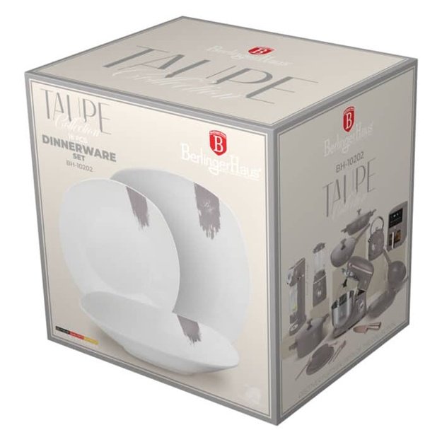 Berlinger Haus BH-10202 Taupe porcelianinių lėkščių rinkinys 18 dalių