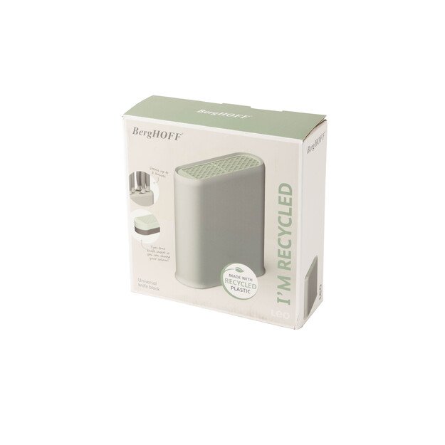 BergHOFF universalus peilių blokas - Balance serija su dvipusiu įdėklu (pilkas/žalias) ir neslystančiu pagrindu 