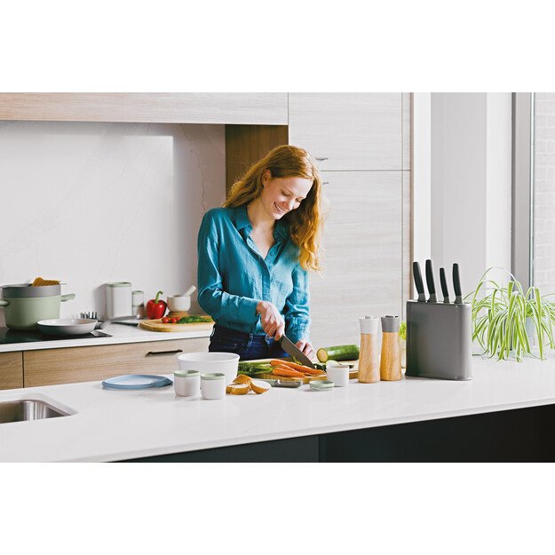 BergHOFF universalus peilių blokas - Balance serija su dvipusiu įdėklu (pilkas/žalias) ir neslystančiu pagrindu 