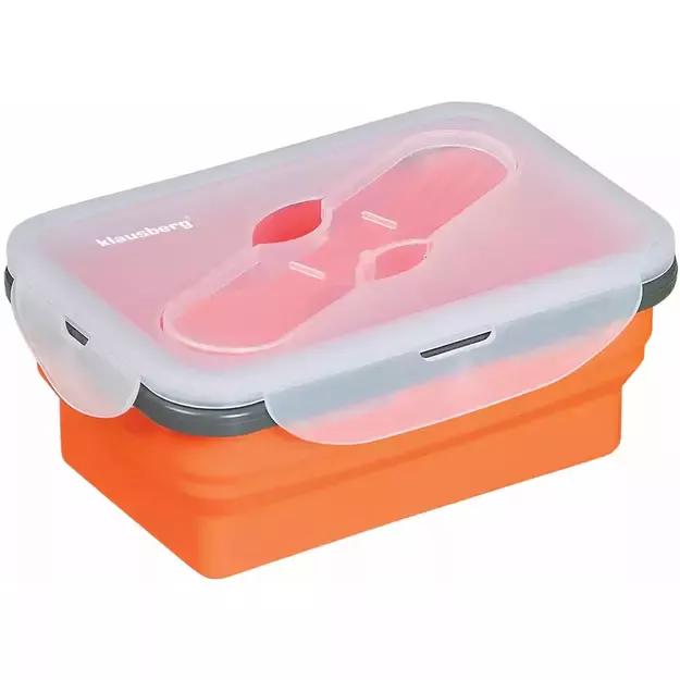 Pietų dėžutė iš silikono, 400 ml, oranžinė, Klausberg KB-7021