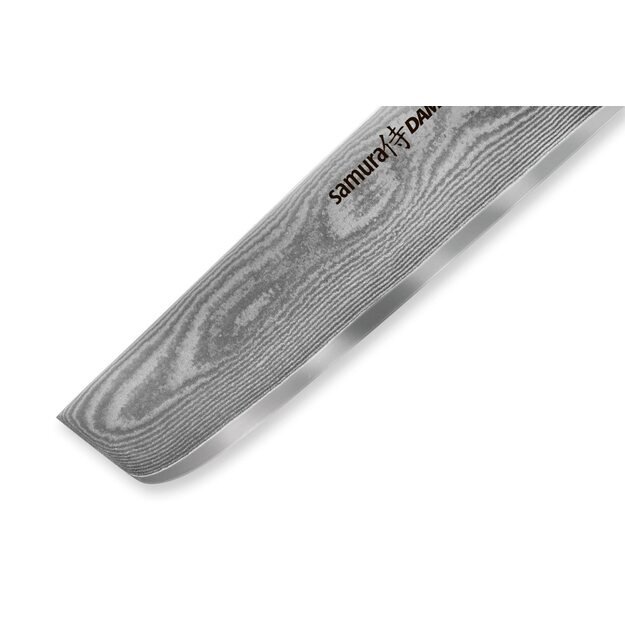 SAMURA Damascus - profesionalus japoniškas Nakiri virtuvinis peilis, 240 mm G-10 rankena. Kietumas 61 HRC.