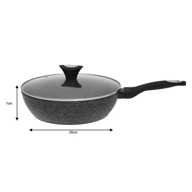 Puodų ir keptuvių rinkinys 12 dalių marmuro juodos spalvos Klausberg KB-7201 2