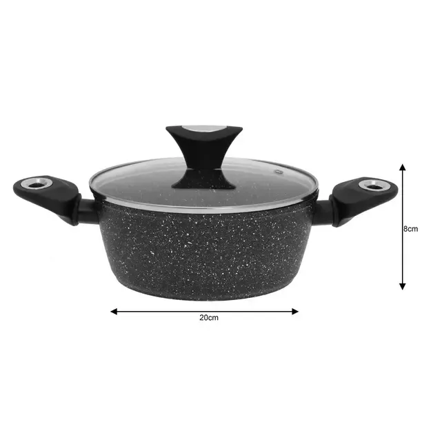 Puodų ir keptuvių rinkinys 12 dalių marmuro juodos spalvos Klausberg KB-7201 8