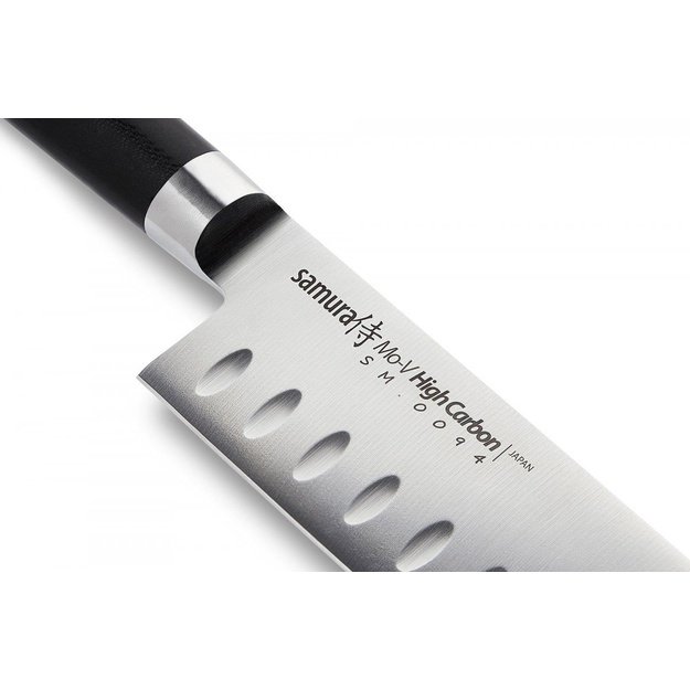 Samura MO-V 7 Santoku peilis - tuščiaviduris japoniško plieno virtuvinis peilis tiksliam pjovimui ir kulinariniam meistriškumui