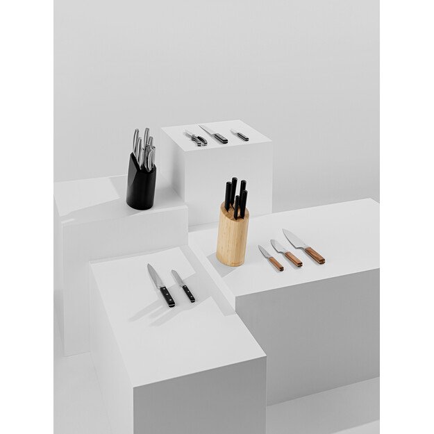 BergHOFF 8 dalių peilių blokas - Frame serija su ranka galąstais a&scaron;menimis ir ergonomi&scaron;komis mink&scaron;tomis rankenomis 