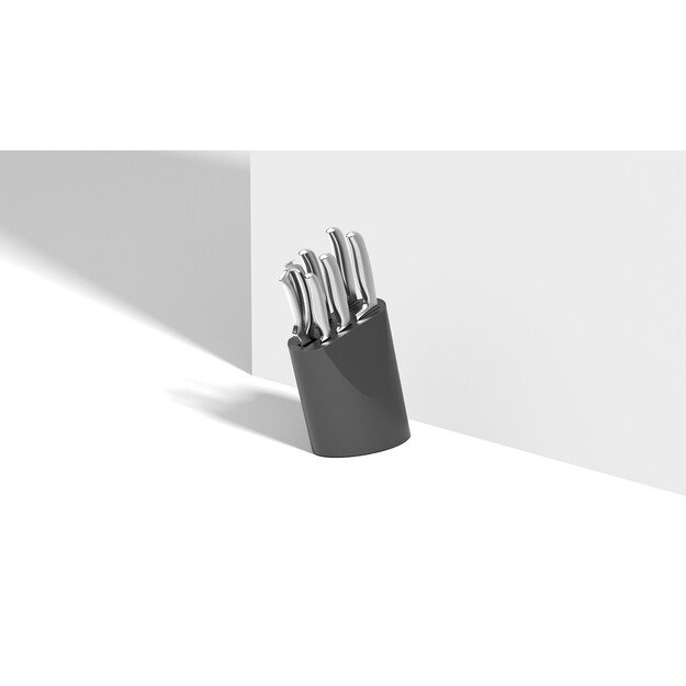 BergHOFF 8 dalių peilių blokas - Frame serija su ranka galąstais a&scaron;menimis ir ergonomi&scaron;komis mink&scaron;tomis rankenomis 