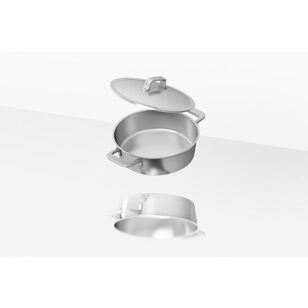 BergHOFF 10 dalių puodų rinkinys - perdirbto nerūdijančio plieno indai su dangčiais visų tipų viryklėms, tinka indukcijai 