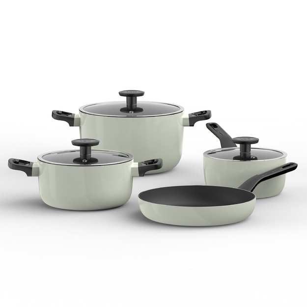 BergHOFF Glints Sage 7 dalių nelipnus puodų rinkinys 