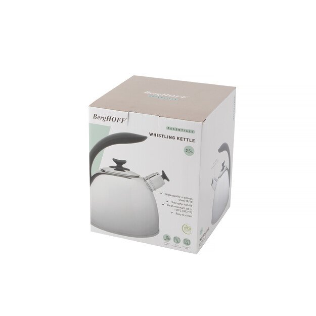 BergHOFF &scaron;vilpiantis virdulys Lucia 2.5 l - nerūdijančio plieno su mink&scaron;ta rankena, tinka visų tipų viryklėms 