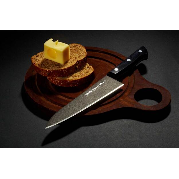 &bdquo;Samura SHADOW&ldquo; &scaron;efo peilis su juoda nepridegančia danga 8,2&Prime; / 208 mm 