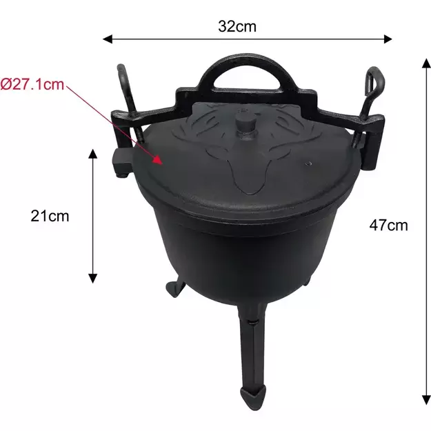 KINGHoff emaliuotas ketaus katilas / kazanas 7L, KH-2242