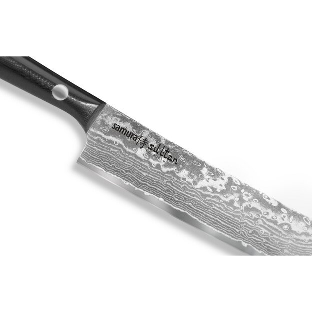 Samura SULTAN virtuvinis šefas peilis 164 mm (7 ) — profesionalus, ilgaamžis, juodas, ergonomiškas pjovimas 