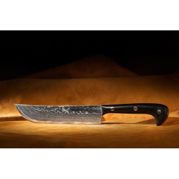 Samura SULTAN virtuvinis šefas peilis 164 mm (7 ) — profesionalus, ilgaamžis, juodas, ergonomiškas pjovimas 