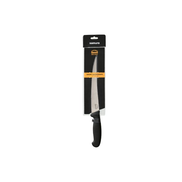 SAMURA BUTCHER virtuvinis pjaustymo peilis 223 mm – profesionalus trumpas sliceris, aštrus ir ilgaamžis 