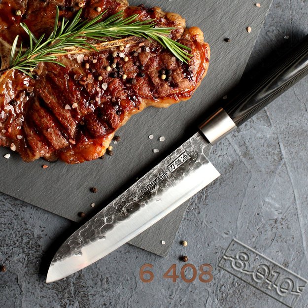 Samura BLACKSMITH Santoku peilis 182 mm — profesionalus universalus virtuvinis peilis, aštrus ir patvarus 
