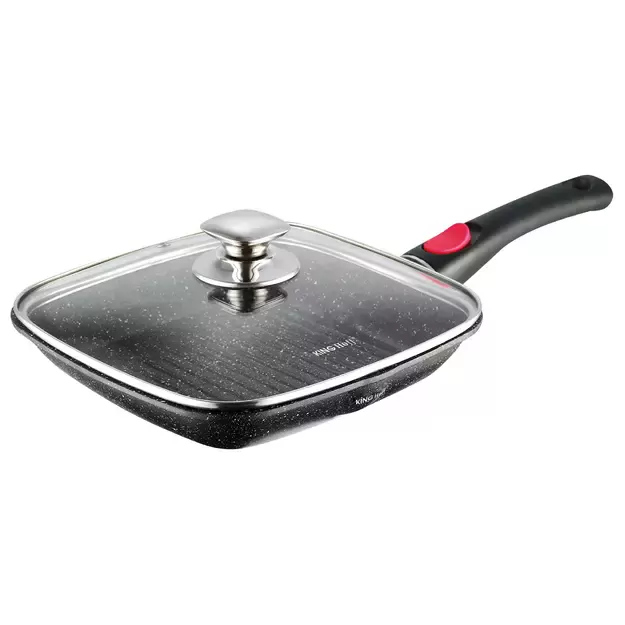 Keptuvė su dangčiu KINGHoff KH-1510, kvadratinė, 24 cm, juoda