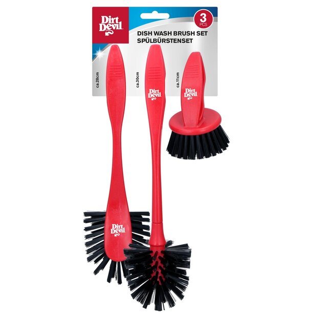 DIRT DEVIL indų plovimo šepetėlių rinkinys, 3 vnt. 1