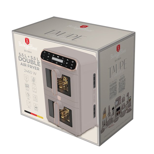 Dviguba karšto oro gruzdintuvė 11 L Berlinger Haus Taupe BH-9804