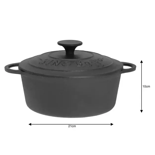 KINGHoff juodas ketaus puodas KH-2253, Ø21 cm, 2,4 l 2