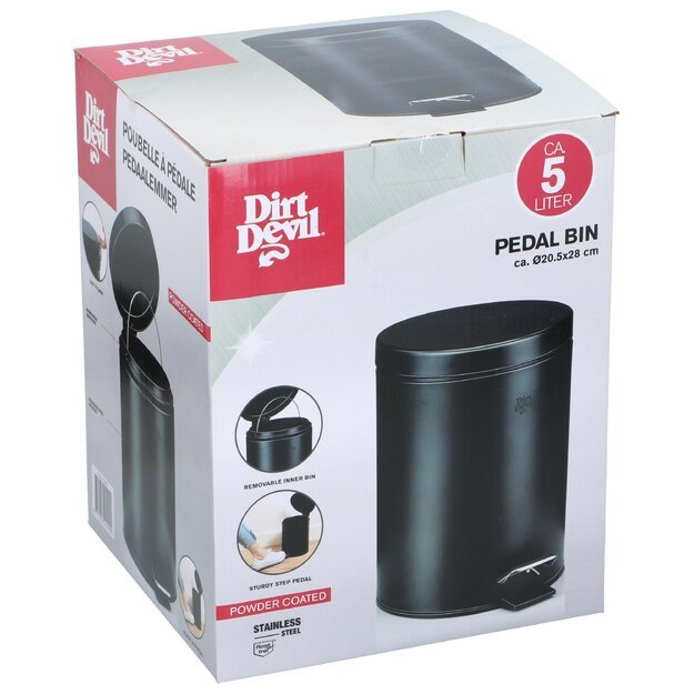 Pedalinis šiukšlių kibiras 5 L DIRT DEVIL 871125249492 3
