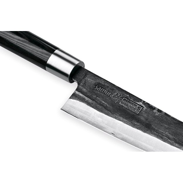 SAMURA Super 5 profesionalus japoniškas virtuvės Santoku peilis 182 mm/7.2