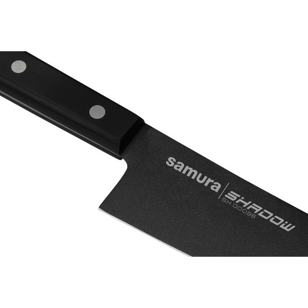 Samura SHADOW Grand Santoku virtuvinis peilis 197 mm – juodas nelimpantis danga, profesionalus pjovimas 