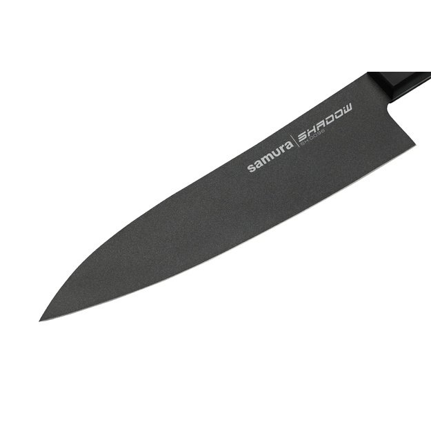 Samura SHADOW Grand Santoku virtuvinis peilis 197 mm – juodas nelimpantis danga, profesionalus pjovimas 