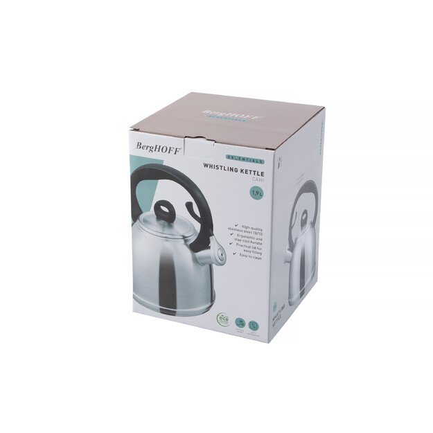 BergHOFF &scaron;vilpiantis virdulys Cami 1.9 l - nerūdijančio plieno su atlenkiamu snapelio dangteliu saugiam pylimui 