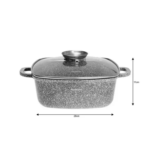 Klausberg kvadratinis aliuminio puodas su keramine danga 28x28 cm, 6.5 l, KB-7532 3